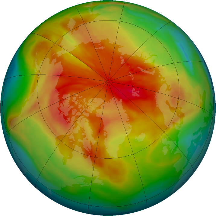 Arctic ozone map for 15 March 2008